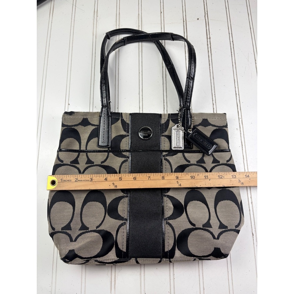 Coach Vintage Y2K Signature Black Monogram Patent Lea… - Gem
